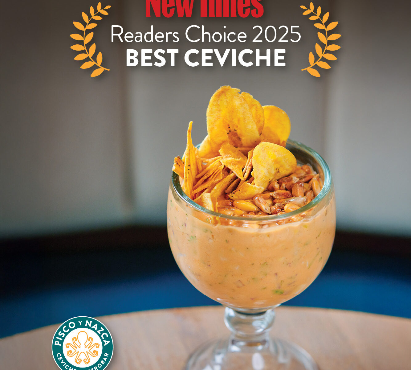 Traditional Peruvian ceviche served with sweet potato, corn, and lettuce at Pisco y Nazca – Best Ceviche Miami 2025 winner.