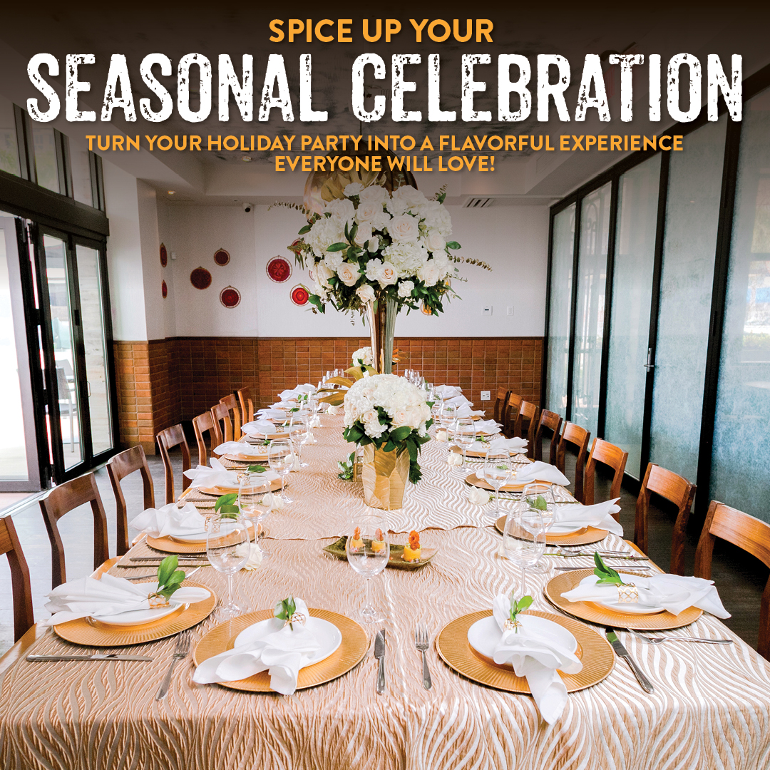 Best place for private dining at Pisco y Nazca with elegant table and holiday celebration.