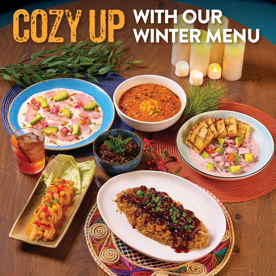 “Winter menu items and seasonal dishes at Pisco y Nazca featuring Peruvian flavors and cocktails”